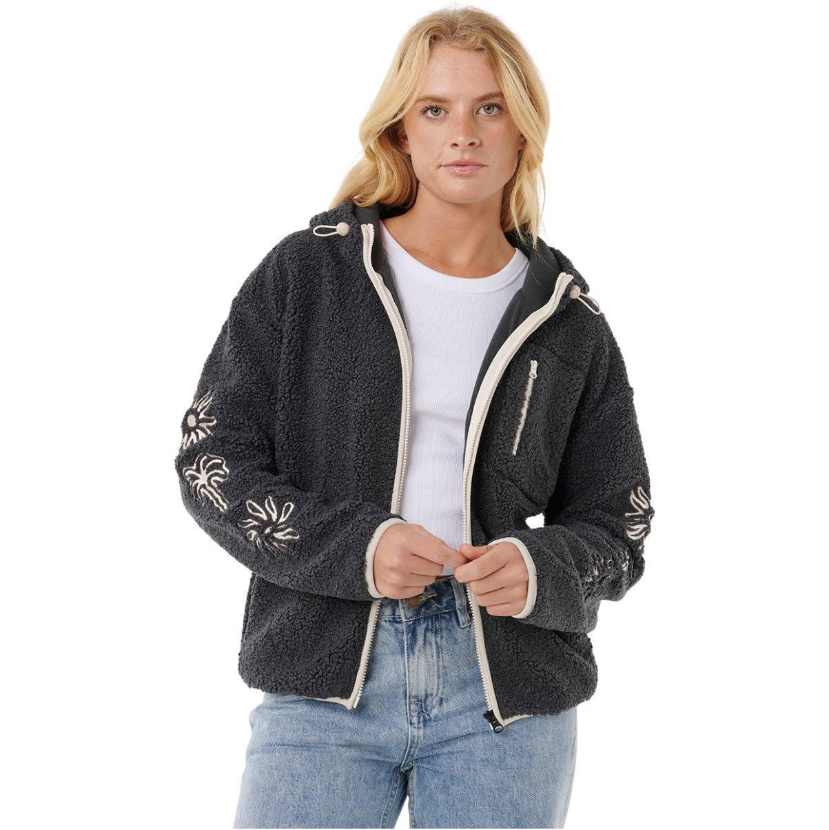 2025 Rip Curl Dame Pacific Rider Polar Fleece 09YWFL - Noir